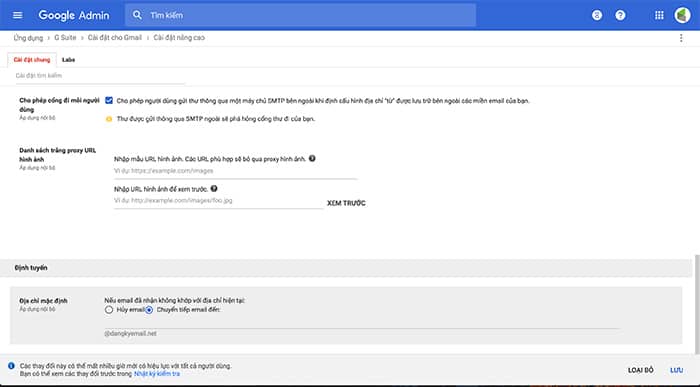Cài đặt định tuyến địa chỉ mặc định (catch-all email) trên Google Workspace